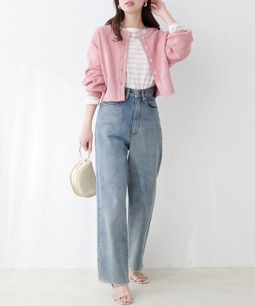 natural couture（ナチュラルクチュール）の「便利なベーシックボーダーT（Tシャツ/カットソー・レディース・ネイビー/ピンク/ブルー/ブラック/ベージュ・FREE）」の15枚目の写真