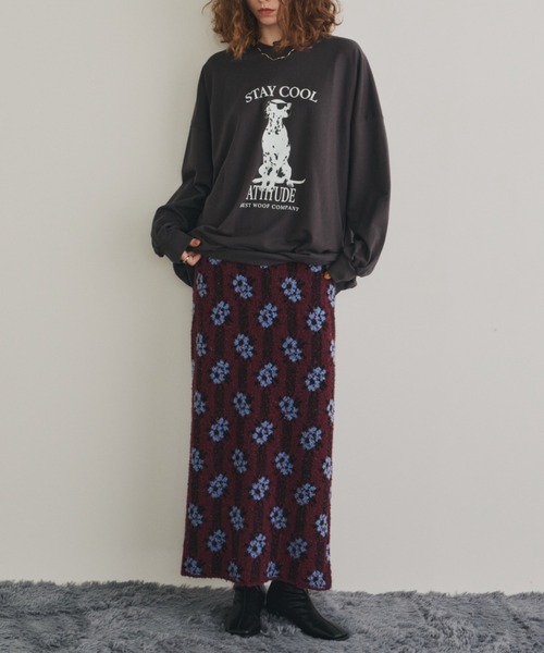 Unitage（ユニテージ）の「ダルメシアンミニ裏毛BIGスウェット（スウェット・レディース・イエロー/チャコールグレー・FREE）」の3枚目の写真