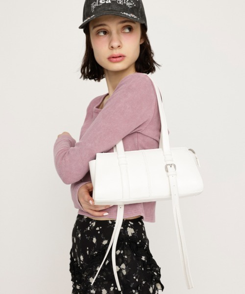 SLY(スライ)の「DANGLE SHOULDER BAG ダングル ショルダーバッグ(ショルダーバッグ・レディース・ホワイト/ブラウン/ブラック・FREE)」の1枚目の写真