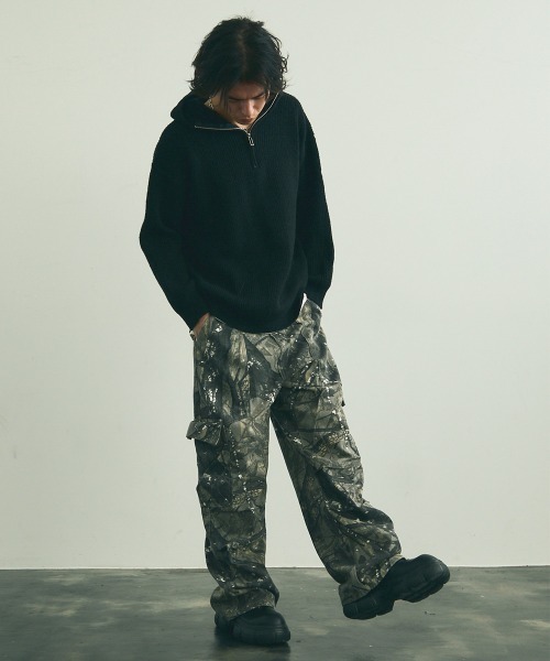 Shoowtime(ショウタイム)の「Oversized half zip hood knit sweater / オーバーサイズハーフジップフードニットセーター(ニット/セーター・メンズ・ブラック/ベージュ/グレー・MEDIUM/LARGE/X-LARGE)」の19枚目の写真