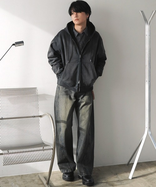 WYM LIDNM FADED TENCEL SHIRT グレー FADED TENCEL SHIRT（シャツ/ブラウス）｜WYM LIDNM（ウィム