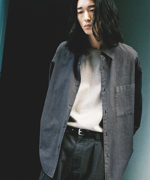 WYM LIDNM（ウィム バイ リドム）の「FADED TENCEL SHIRT（シャツ/ブラウス・メンズ・グレー/チャコール/アッシュブラウン・S/L/M）」の4枚目の写真