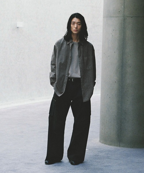 WYM LIDNM（ウィム バイ リドム）の「FADED TENCEL SHIRT（シャツ/ブラウス・メンズ・グレー/チャコール/アッシュブラウン・S/L/M）」の6枚目の写真