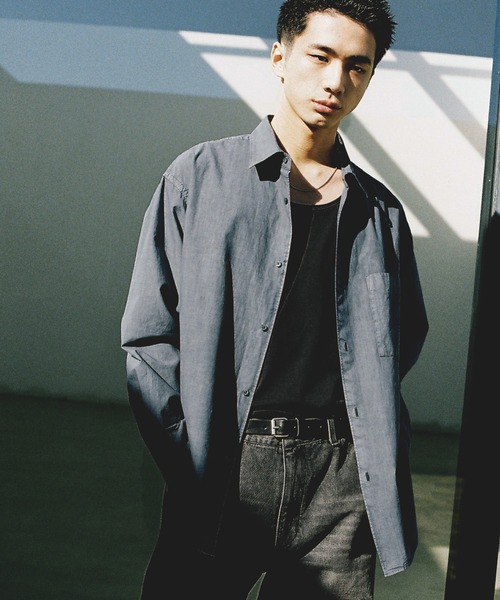 WYM LIDNM（ウィム バイ リドム）の「FADED TENCEL SHIRT（シャツ/ブラウス・メンズ・グレー/チャコール/アッシュブラウン・S/L/M）」の7枚目の写真