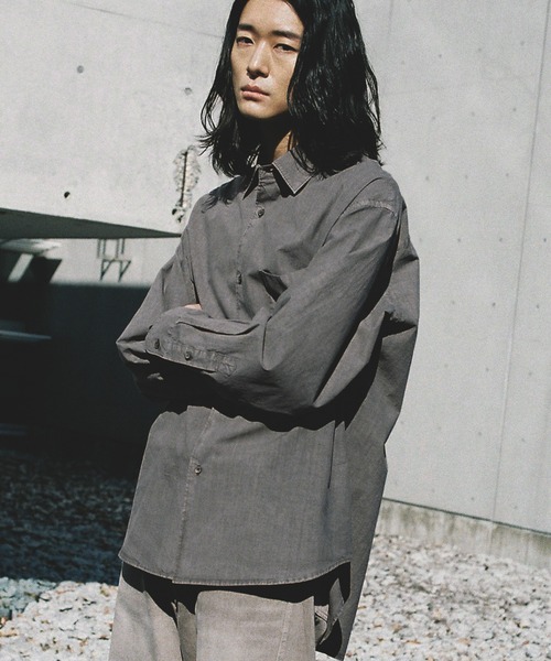 WYM LIDNM（ウィム バイ リドム）の「FADED TENCEL SHIRT（シャツ/ブラウス・メンズ・グレー/チャコール/アッシュブラウン・S/L/M）」の10枚目の写真