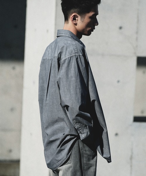WYM LIDNM（ウィム バイ リドム）の「FADED TENCEL SHIRT（シャツ/ブラウス・メンズ・グレー/チャコール/アッシュブラウン・S/L/M）」の16枚目の写真
