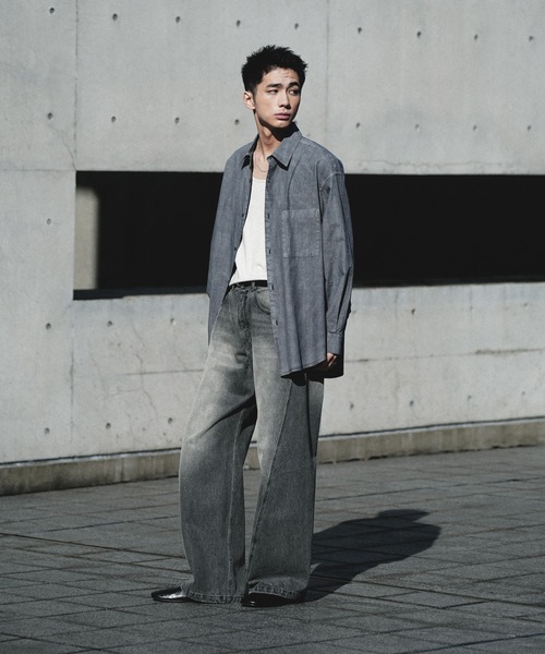 WYM LIDNM（ウィム バイ リドム）の「FADED TENCEL SHIRT（シャツ/ブラウス・メンズ・グレー/チャコール/アッシュブラウン・S/L/M）」の18枚目の写真