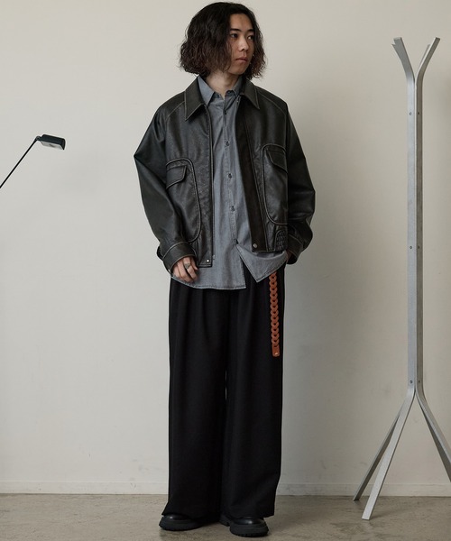 WYM LIDNM FADED TENCEL SHIRT グレー WYM LIDNM（ウィム バイ リドム）の「FADED TENCEL SHIRT