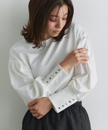 ゴールドボタンボリュームスリーブカットソー