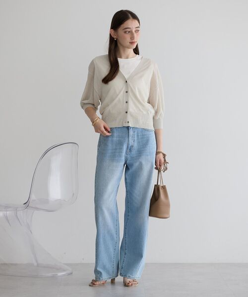 YECCA VECCA（イェッカヴェッカ）の「【ORGABITS】切替ストレートデニムパンツ（デニムパンツ・レディース・インディゴブルー/ライトインディゴブルー/ダークインディゴブルー・S/M）」の21枚目の写真