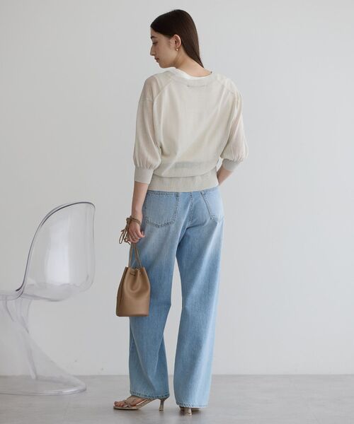 YECCA VECCA（イェッカヴェッカ）の「【ORGABITS】切替ストレートデニムパンツ（デニムパンツ・レディース・インディゴブルー/ライトインディゴブルー/ダークインディゴブルー・S/M）」の20枚目の写真