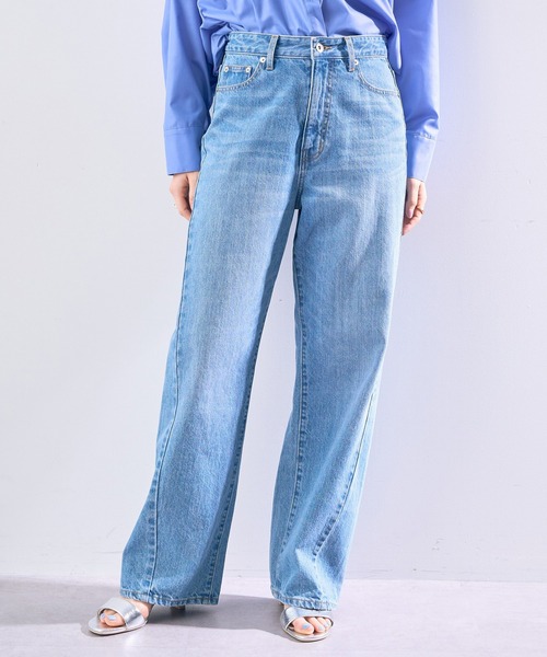 YECCA VECCA（イェッカヴェッカ）の「【ORGABITS】切替ストレートデニムパンツ（デニムパンツ・レディース・インディゴブルー/ライトインディゴブルー/ダークインディゴブルー・S/M）」の4枚目の写真