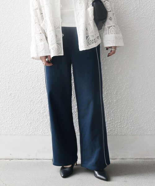 SHIPS any:〈洗濯機可能〉USAコットン 裏毛 サイドライン スウェット