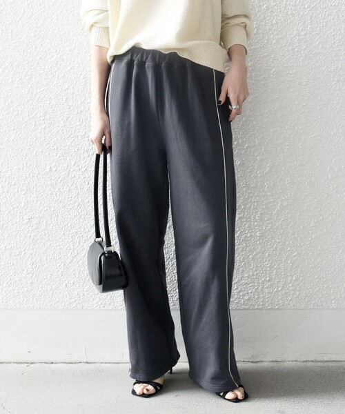 SHIPS any:〈洗濯機可能〉USAコットン 裏毛 サイドライン スウェット