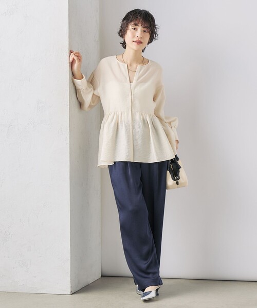 【新品タグ付き】ノーリーズ NOLLEY'S ペプラムシャツ サイズ38 セール】ペプラムシャツ（シャツ/ブラウス）｜NOLLEY'S