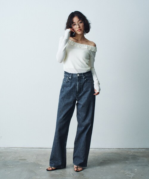 CODE A（コードエー）の「frill lace knit pullover（ニット/セーター・レディース・ブラック/オフホワイト・00）」の10枚目の写真