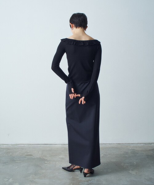 CODE A（コードエー）の「frill lace knit pullover（ニット/セーター・レディース・ブラック/オフホワイト・00）」の4枚目の写真