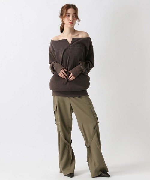 FOREVER 21（フォーエバー トゥエンティーワン）の「【2025SS】ベルトデザインフレアパンツ（その他パンツ・レディース・ブラック/カーキ・SMALL/MEDIUM）」の19枚目の写真