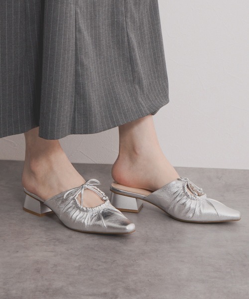 HIMIKO（ヒミコ）の「【HIMIKO】【ZOZOTOWN限定デザイン】リボンギャザーミュール/650501（サンダル・レディース・ブラック/シルバー/アイボリー・X-LARGE/LARGE/MEDIUM/SMALL）」の20枚目の写真