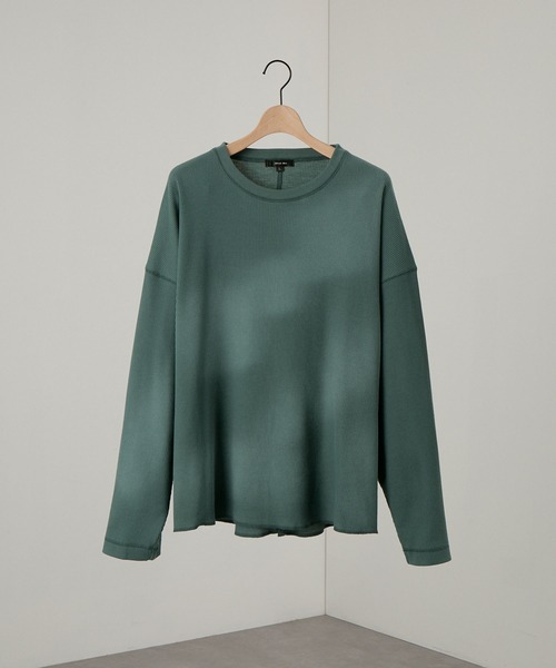 Alfred Alex(アルフレッドアレックス)の「【Alfred Alex】フェードスプレープリント ワッフルビッグロンT(Tシャツ/カットソー・メンズ・チャコール/ワイン/ブルーグレー/ブラウン・M/L)」の13枚目の写真