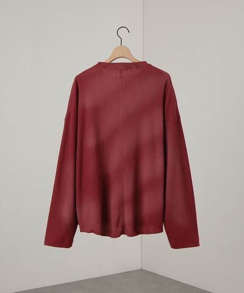 Alfred Alex(アルフレッドアレックス)の「【Alfred Alex】フェードスプレープリント ワッフルビッグロンT(Tシャツ/カットソー・メンズ・チャコール/ワイン/ブルーグレー/ブラウン・M/L)」の8枚目の写真