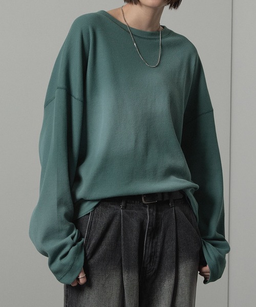 Alfred Alex(アルフレッドアレックス)の「【Alfred Alex】フェードスプレープリント ワッフルビッグロンT(Tシャツ/カットソー・メンズ・チャコール/ワイン/ブルーグレー/ブラウン・M/L)」の21枚目の写真