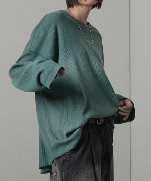Alfred Alex(アルフレッドアレックス)の「【Alfred Alex】フェードスプレープリント ワッフルビッグロンT(Tシャツ/カットソー・メンズ・チャコール/ワイン/ブルーグレー/ブラウン・M/L)」の22枚目の写真