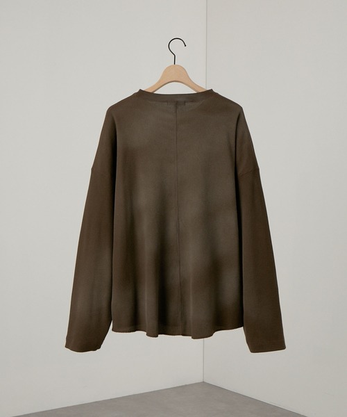 Alfred Alex(アルフレッドアレックス)の「【Alfred Alex】フェードスプレープリント ワッフルビッグロンT(Tシャツ/カットソー・メンズ・チャコール/ワイン/ブルーグレー/ブラウン・M/L)」の11枚目の写真