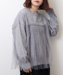 A.N.L チュールレイヤードニット