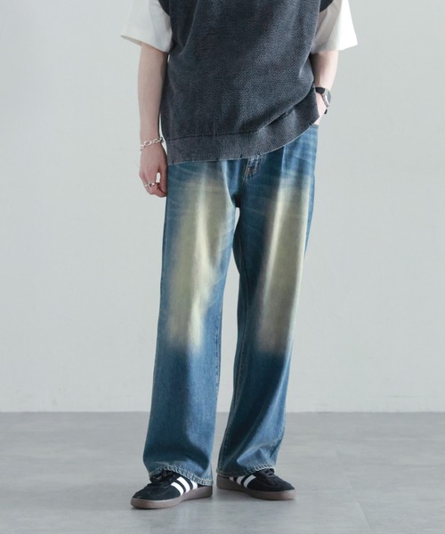 セール】ヴィンテージライク/ライトオンスデニムバギーパンツ（デニム