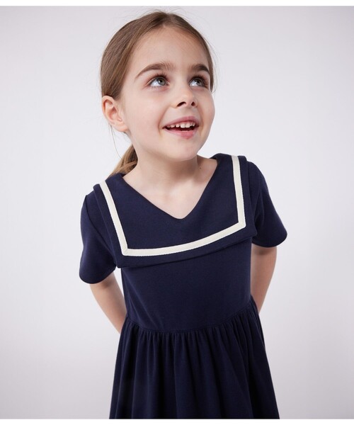 PETIT BATEAU(プチバトー)の「半袖ワンピース(ワンピース・キッズ・ネイビー・6YEAR/8YEAR/10YEAR/12YEAR)」の3枚目の写真