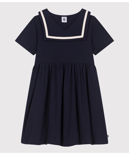 PETIT BATEAU(プチバトー)の「半袖ワンピース(ワンピース・キッズ・ネイビー・6YEAR/8YEAR/10YEAR/12YEAR)」の4枚目の写真