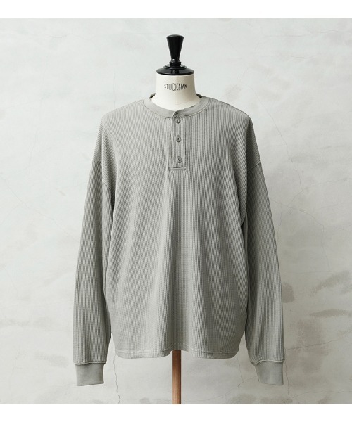 WAIPER.inc(ワイパーインク)の「SCREEN STARS×WAIPER 2521-419WP L/S ヘンリーネック サーマル Tシャツ PIGMENT(Tシャツ/カットソー・メンズ・ブラック/ネイビー/オリーブ/グレー・M/L/XL)」の3枚目の写真