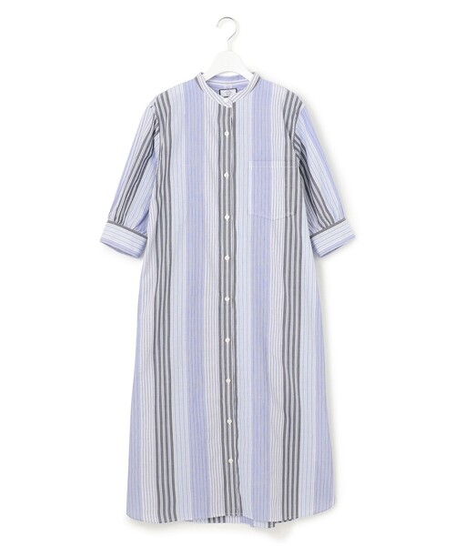 J.PRESS YORK STREET（ジェイプレスヨークストリート）の「【WOMEN】マルチストライプ シャツワンピース（ワンピース・レディース・レッド系1/ブルー系1・F）」の2枚目の写真