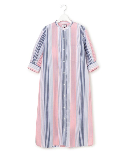 J.PRESS YORK STREET（ジェイプレスヨークストリート）の「【WOMEN】マルチストライプ シャツワンピース（ワンピース・レディース・レッド系1/ブルー系1・F）」の8枚目の写真