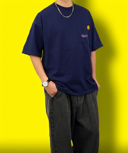 SMILEY FACE（スマイリーフェイス）の「【GROOVY STORE】SMILEY FACE オーバーサイズ ヘビーウエイト半袖Tシャツ（Tシャツ/カットソー・メンズ・ブラック/オフホワイト/ダークグリーン/レモンイエロー/ホワイト/スミクロ/ミント/ネイビー・M/L/LL）」の15枚目の写真
