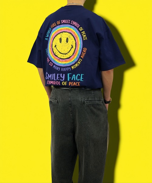 SMILEY FACE（スマイリーフェイス）の「【GROOVY STORE】SMILEY FACE オーバーサイズ ヘビーウエイト半袖Tシャツ（Tシャツ/カットソー・メンズ・ブラック/オフホワイト/ダークグリーン/レモンイエロー/ホワイト/スミクロ/ミント/ネイビー・M/L/LL）」の13枚目の写真