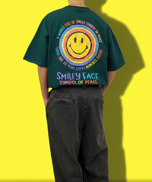 SMILEY FACE（スマイリーフェイス）の「【GROOVY STORE】SMILEY FACE オーバーサイズ ヘビーウエイト半袖Tシャツ（Tシャツ/カットソー・メンズ・ブラック/オフホワイト/ダークグリーン/レモンイエロー/ホワイト/スミクロ/ミント/ネイビー・M/L/LL）」の20枚目の写真