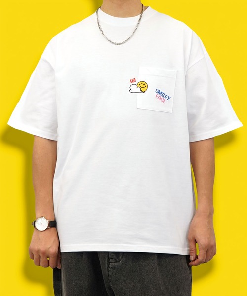 SMILEY FACE（スマイリーフェイス）の「【GROOVY STORE】SMILEY FACE オーバーサイズ ヘビーウエイト半袖Tシャツ（Tシャツ/カットソー・メンズ・ブラック/オフホワイト/ダークグリーン/レモンイエロー/ホワイト/スミクロ/ミント/ネイビー・M/L/LL）」の22枚目の写真