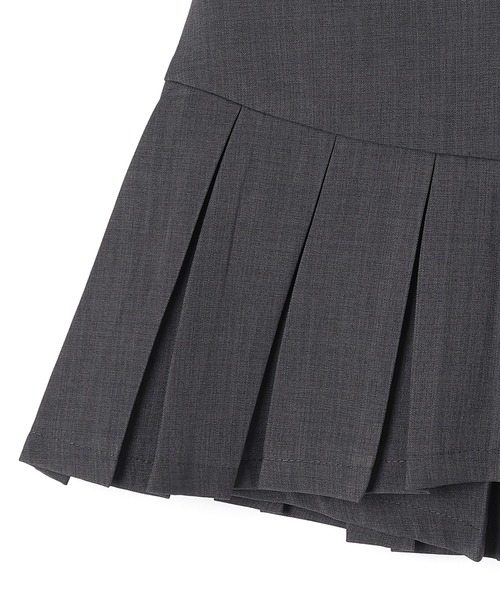 polaura ポローラ アシンメトリープリーツスカート ミニ グレー M asymmetry pleats mini skirt/アシンメトリープリーツミニ