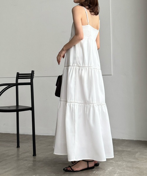 美品★ カラーブロックティアードキャミワンピース ティアードキャミワンピース｜STYLEMIXER（スタイルミキサー