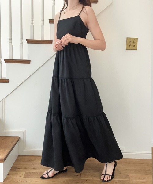 美品✨ ジバンシー ドレス レイヤード キャミワンピース 星空 マキシ丈 L SLY（スライ）の「SHEER CAMI ZIP L/DRESS シアー キャミ ジップ