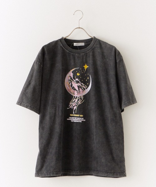 ROOPTOKYO（ループトウキョウ）の「ピグメント加工 デザインプリントＴシャツ 秋物 秋服 2026年秋冬（Tシャツ/カットソー・レディース・ブラック・FREE）」の2枚目の写真