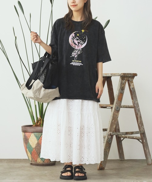 ROOPTOKYO（ループトウキョウ）の「ピグメント加工 デザインプリントＴシャツ 秋物 秋服 2026年秋冬（Tシャツ/カットソー・レディース・ブラック・FREE）」の5枚目の写真