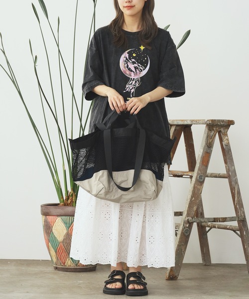 ROOPTOKYO（ループトウキョウ）の「ピグメント加工 デザインプリントＴシャツ 秋物 秋服 2026年秋冬（Tシャツ/カットソー・レディース・ブラック・FREE）」の6枚目の写真