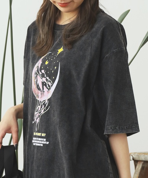 ROOPTOKYO（ループトウキョウ）の「ピグメント加工 デザインプリントＴシャツ 秋物 秋服 2026年秋冬（Tシャツ/カットソー・レディース・ブラック・FREE）」の3枚目の写真