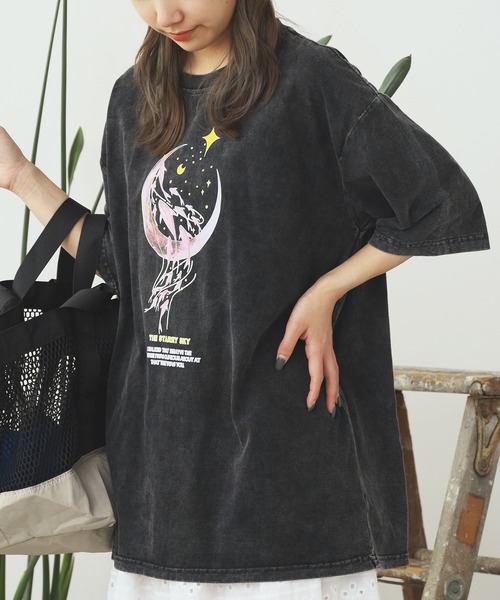 ROOPTOKYO（ループトウキョウ）の「ピグメント加工 デザインプリントＴシャツ 秋物 秋服 2026年秋冬（Tシャツ/カットソー・レディース・ブラック・FREE）」の4枚目の写真