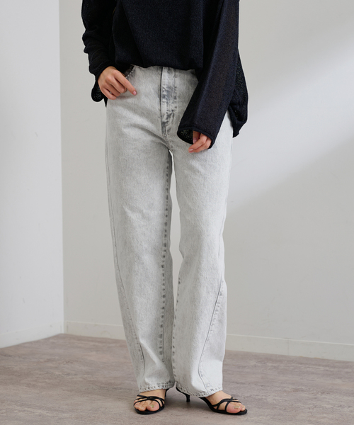 FRAMeWORK✨新品5Pストレートレッグデニム(ベージュ) セール】5Pストレートレッグデニムパンツ（デニムパンツ