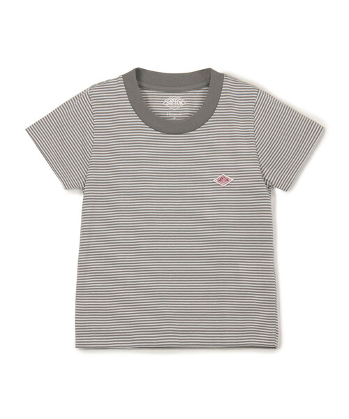 DANTON（ダントン）の「KIDS' SHORT SLEEVE INNER T-SHIRT STRIPE（Tシャツ/カットソー・キッズ・グレー系その他/ベージュ系その他/ブルー系その他5/レッド系その他・105/115/135/125）」の2枚目の写真