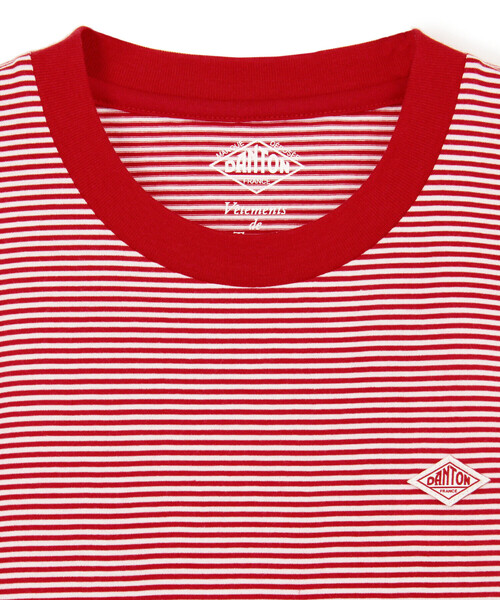 DANTON（ダントン）の「KIDS' SHORT SLEEVE INNER T-SHIRT STRIPE（Tシャツ/カットソー・キッズ・グレー系その他/ベージュ系その他/ブルー系その他5/レッド系その他・105/115/135/125）」の8枚目の写真